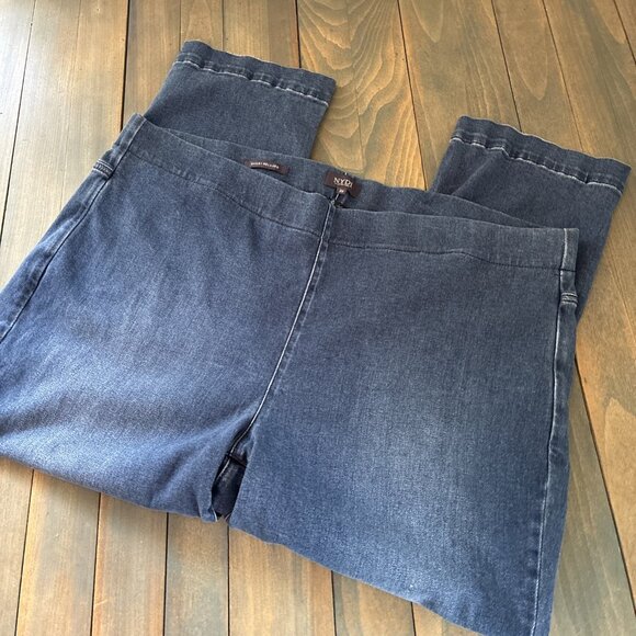 NYDJ Bailey Relaxed Straight Ankle Pull On Jeans Mission Blue Size 2X (Y8) - Picture 1 of 8